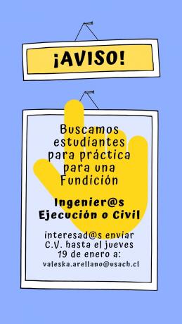 Importante empresa del área de la Fundición busca estudiante para realizar su práctica